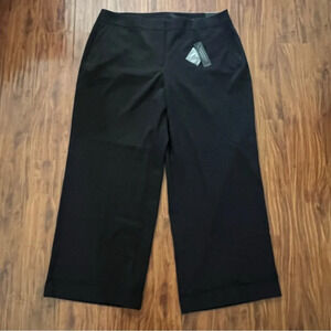 NWT Lane Bryant Lena Moderately Curvy Fit Black Wide Leg Trouser Womens Size 22